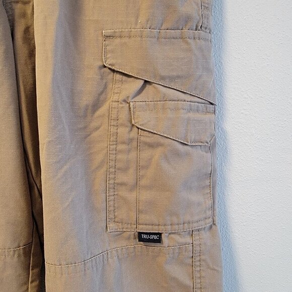 Tru Spec Original Tactical Pants Mens Cargo Dark Kahki 30X30 - Picture 6 of 13